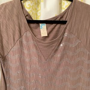 Free People Brown Sequin Top